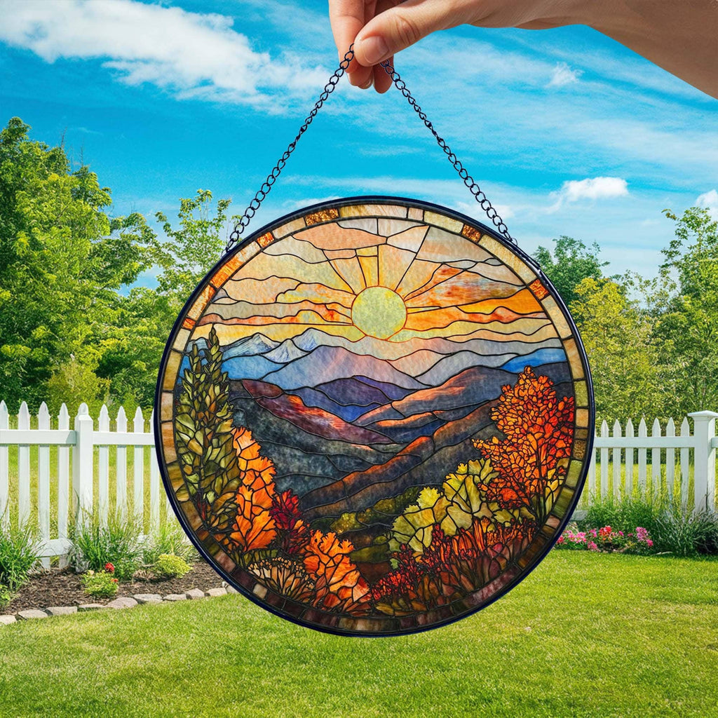 Smoky Mountains Stained Glass Suncatcher
