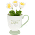 Friends & Flowers - 12 oz Cup with Crocheted Flowers