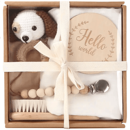 Welcome Baby Gift Box Charming 6-Piece Grey Set for Newborns