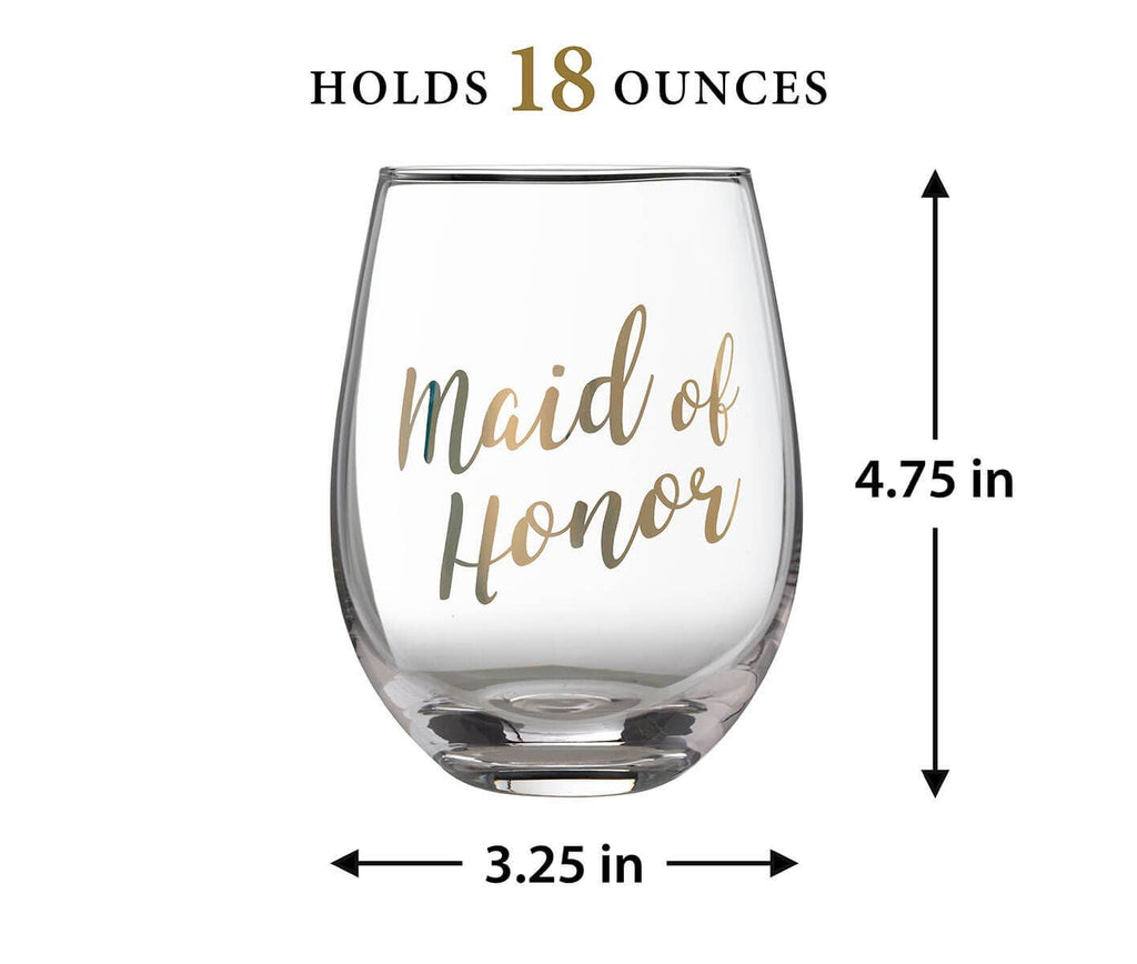 Maid of Honor Stemless Wine Glass