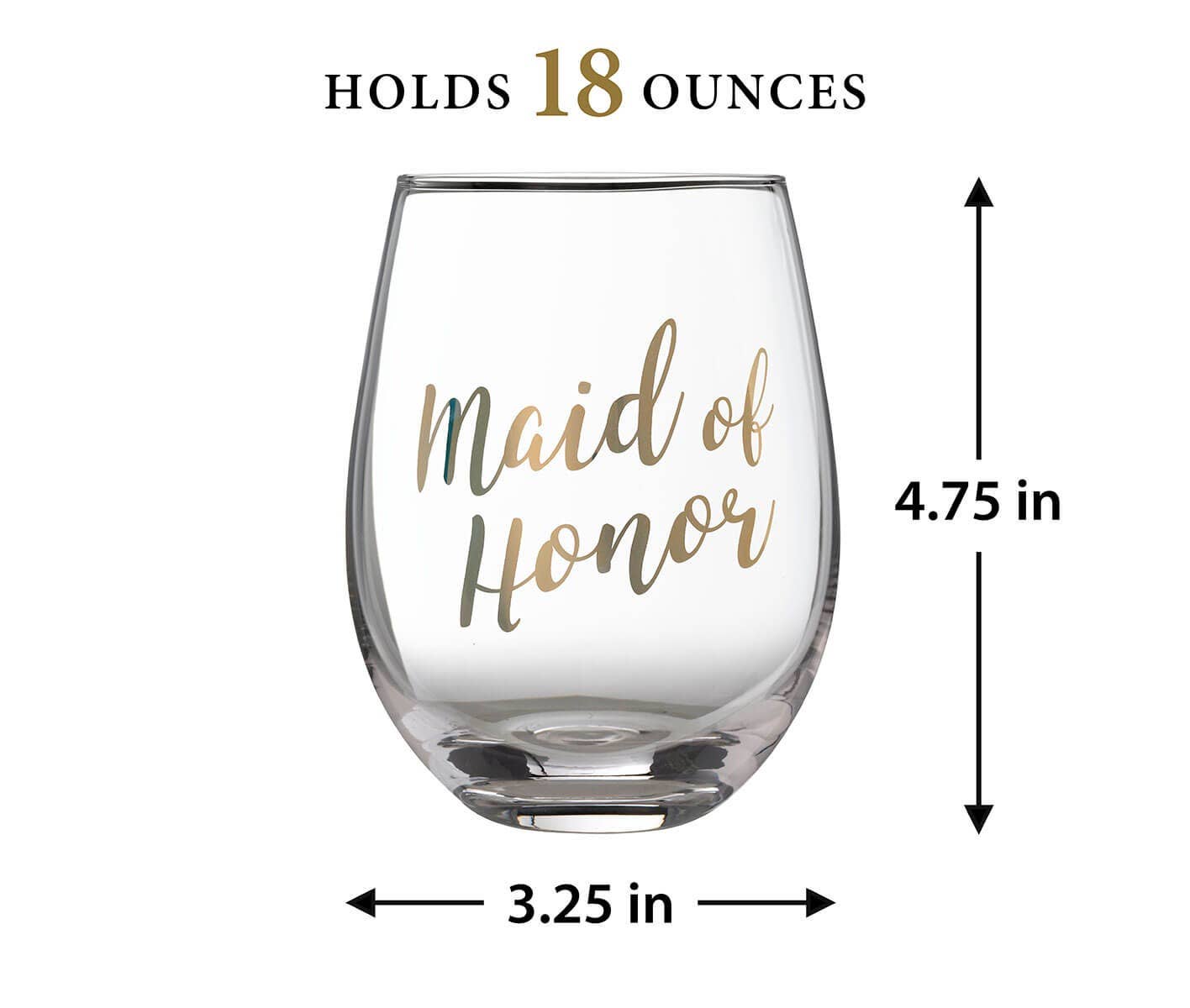 Maid of Honor Stemless Wine Glass