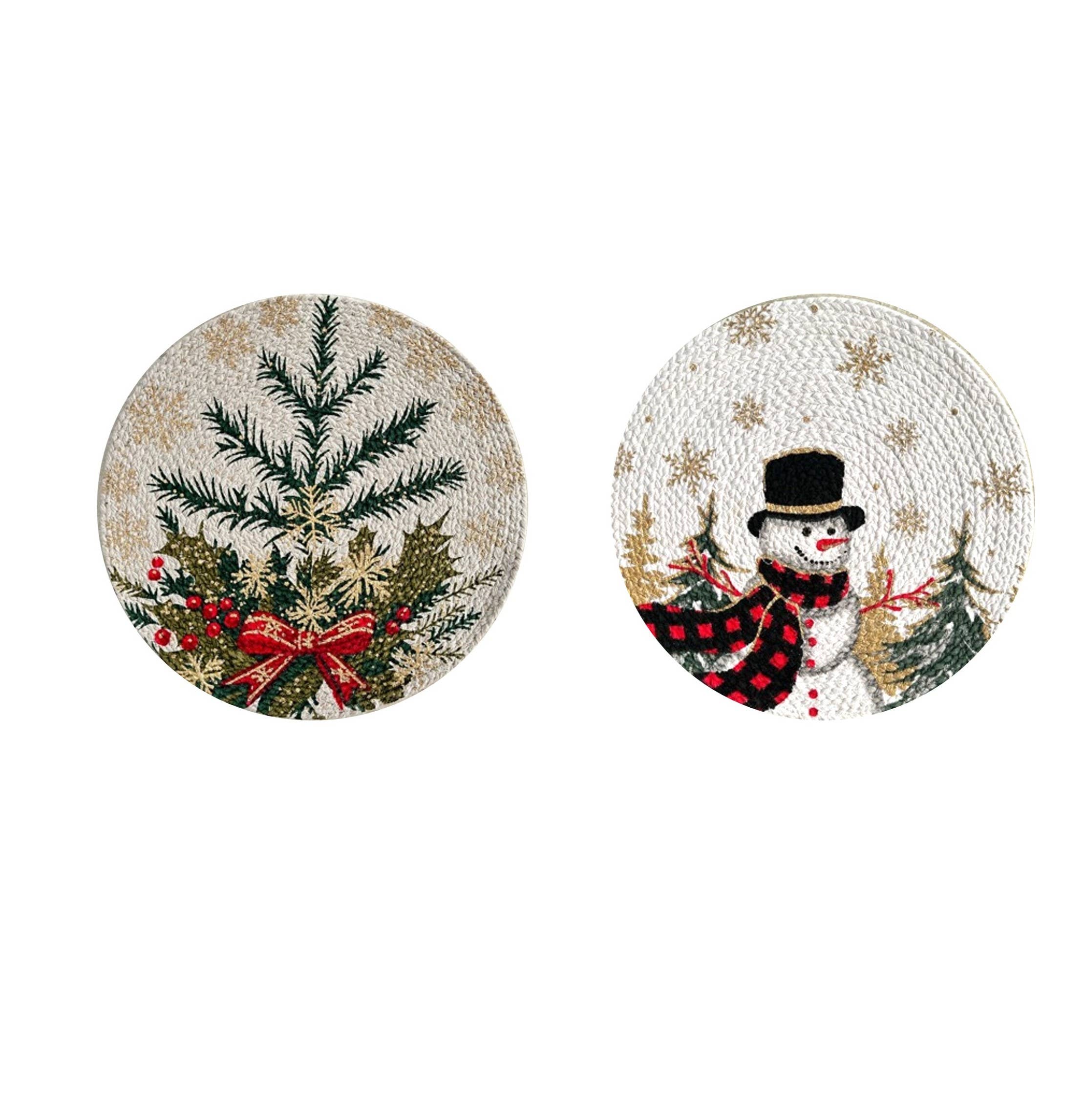 Christmas Cotton Braided Round Placemat