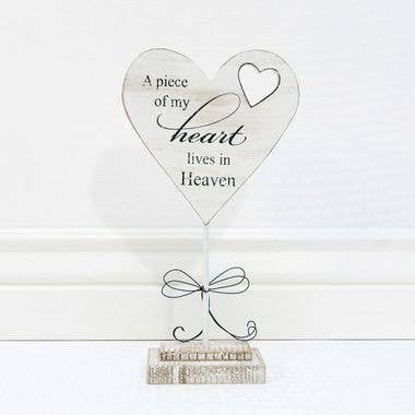 A Piece Of My Heart Lives In Heaven Wooden Heart