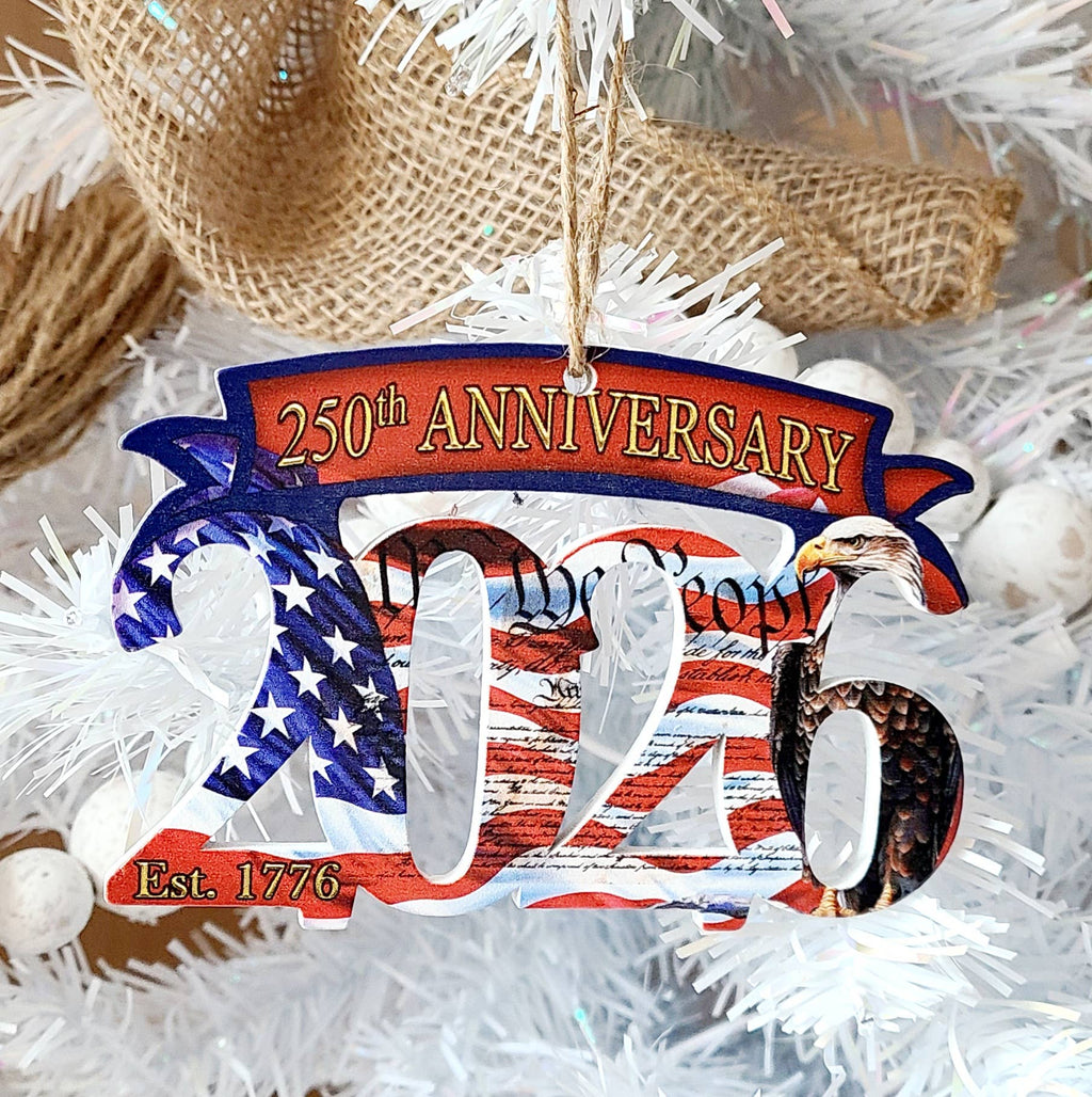 America's 250th Anniversary Wood Ornament Year 2026
