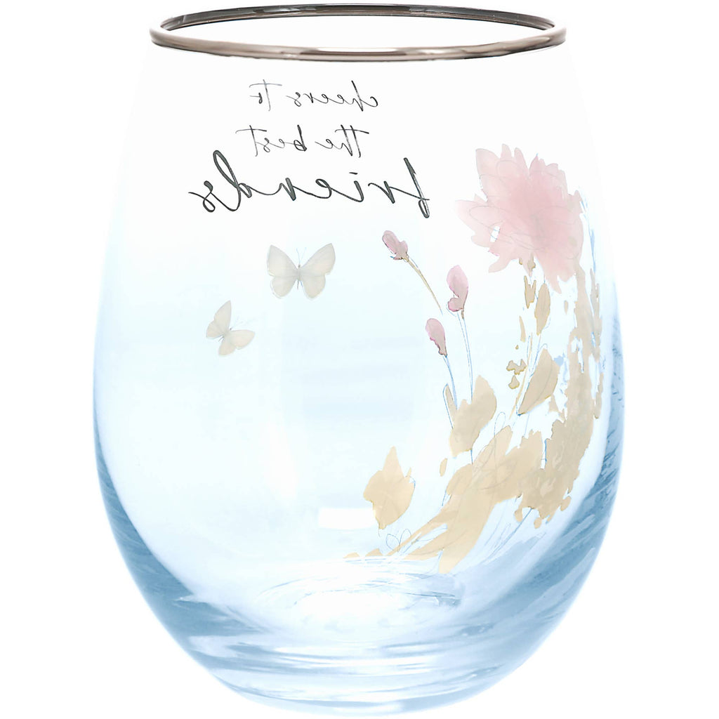 Cheers To the Best Friends Stemless Wine Glass