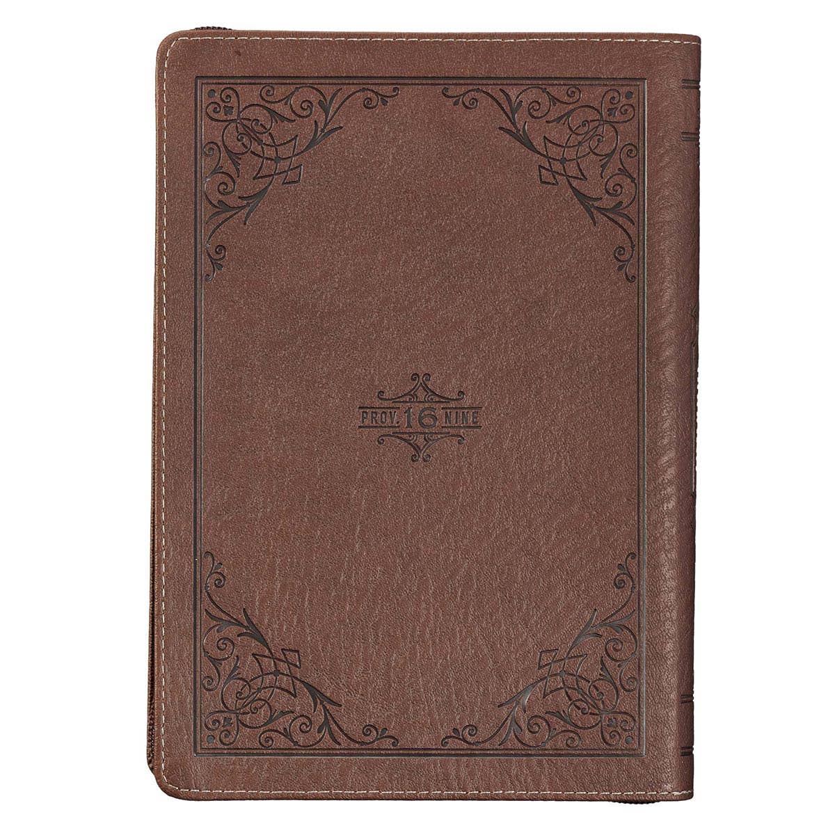 A Man's Heart Classic Faux Leather Zippered Journal in Brown