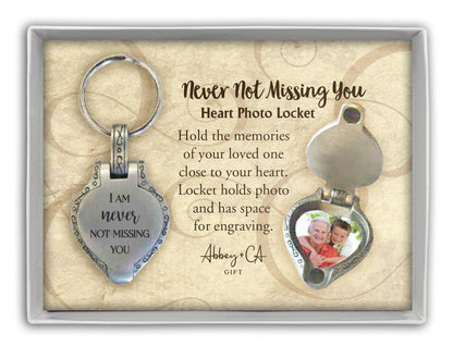 Memorial Heart Locket Key Ring