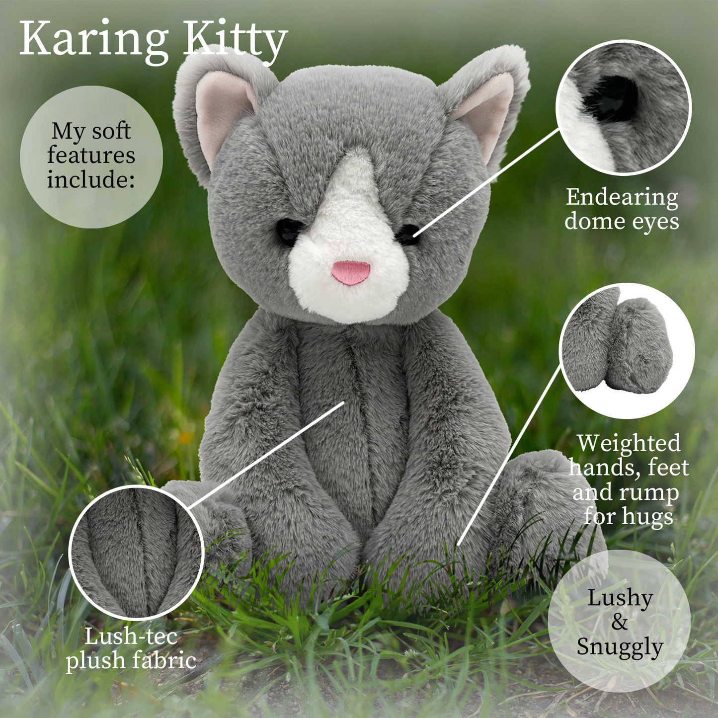 Karing Kitten Gray Plush Toy