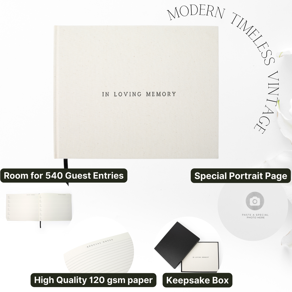 Modern Funeral Guest Book In Loving Memory