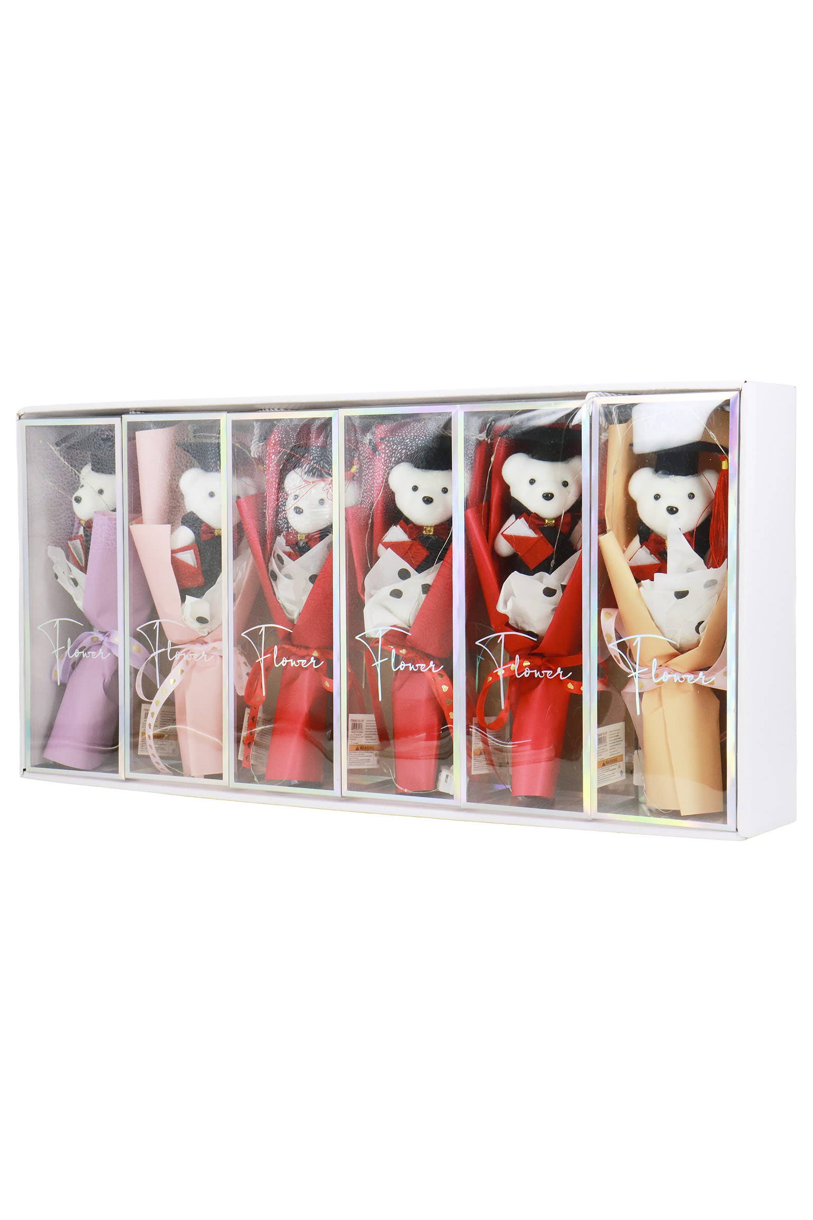 Graduation Regalia Teddy Bear Bouquet LED Gift Box
