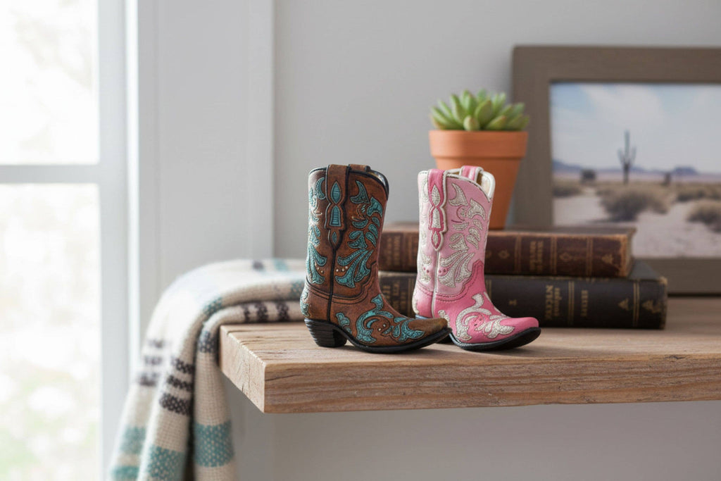 Western Rustic Cowboy Boot Freestanding Set