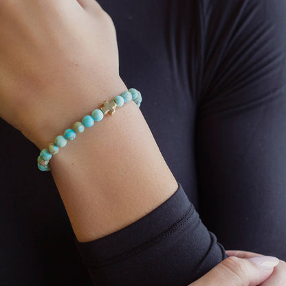 Faith Over Fear Turquoise Bracelet