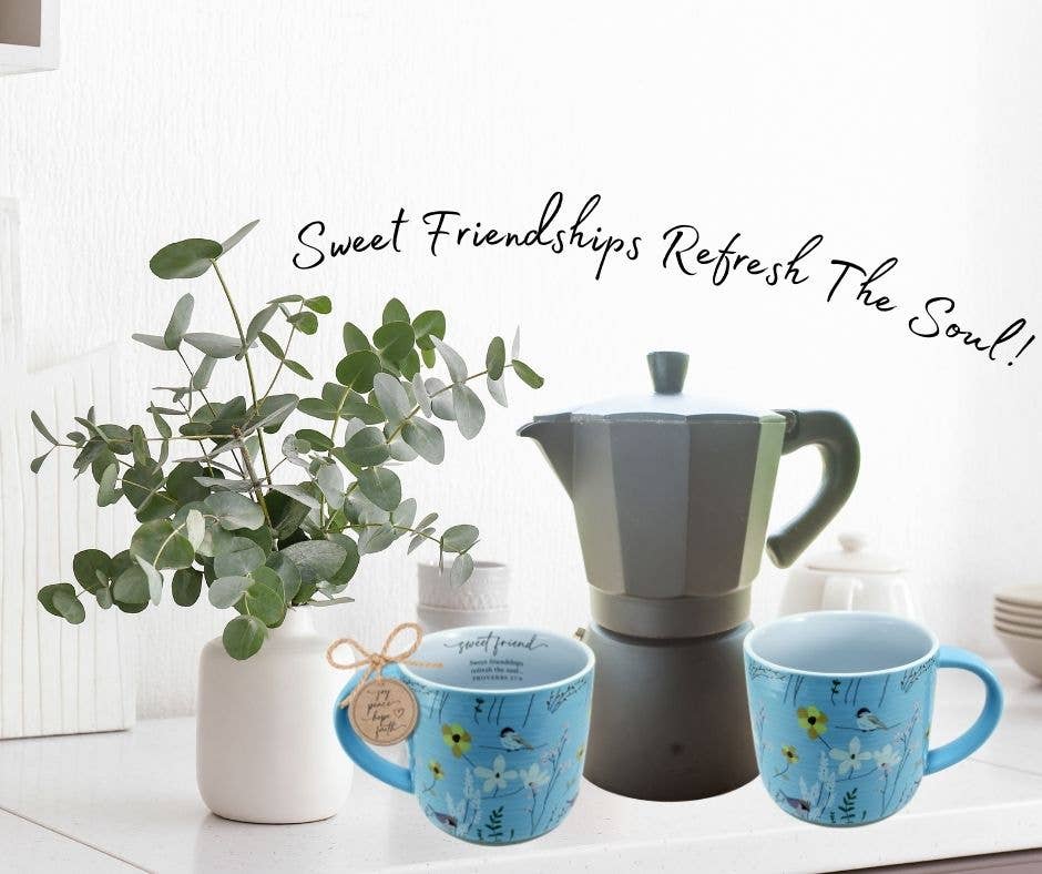 Sweet Friend Floral Bird Mug