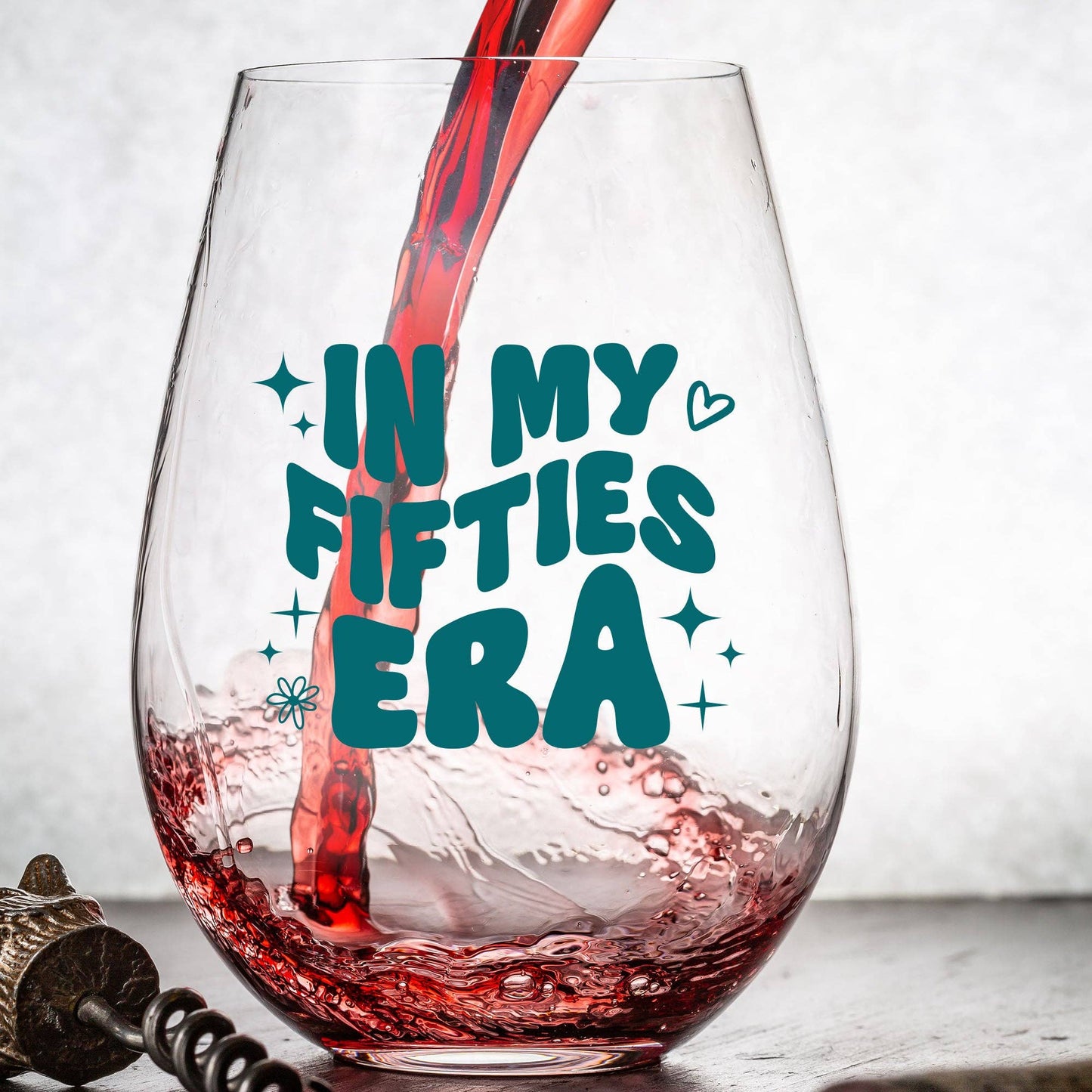 In My Fifties Era Wine Glass