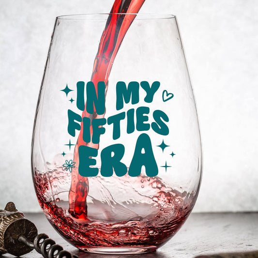 In My Fifties Era Wine Glass