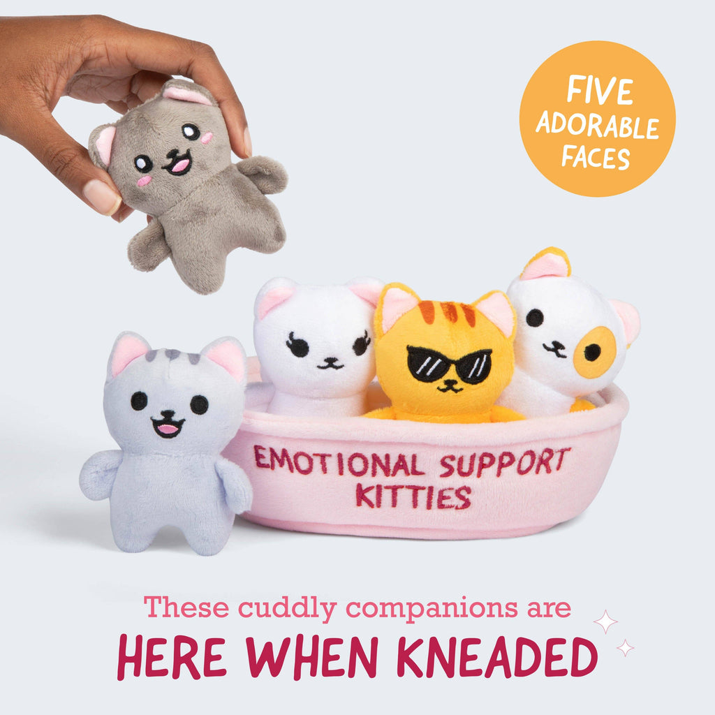 Emotional Support Kitties – Set of 5 Plush Cats in Cozy Container