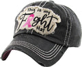 This Is My Fight Hat - Pink Ribbon Washed Vintage Black Ballcap