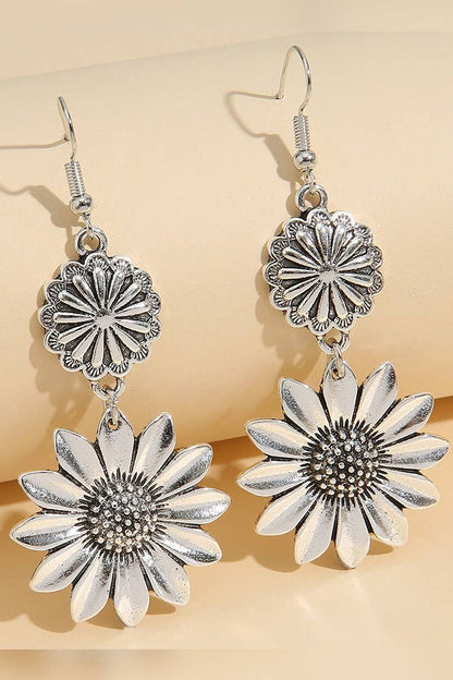 Alloy Sunflower Earrings