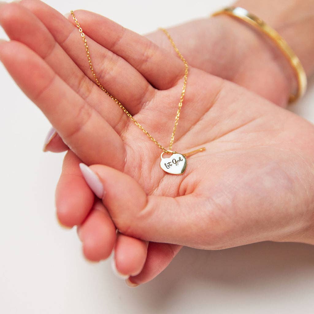 Let God Heart and Key Necklace