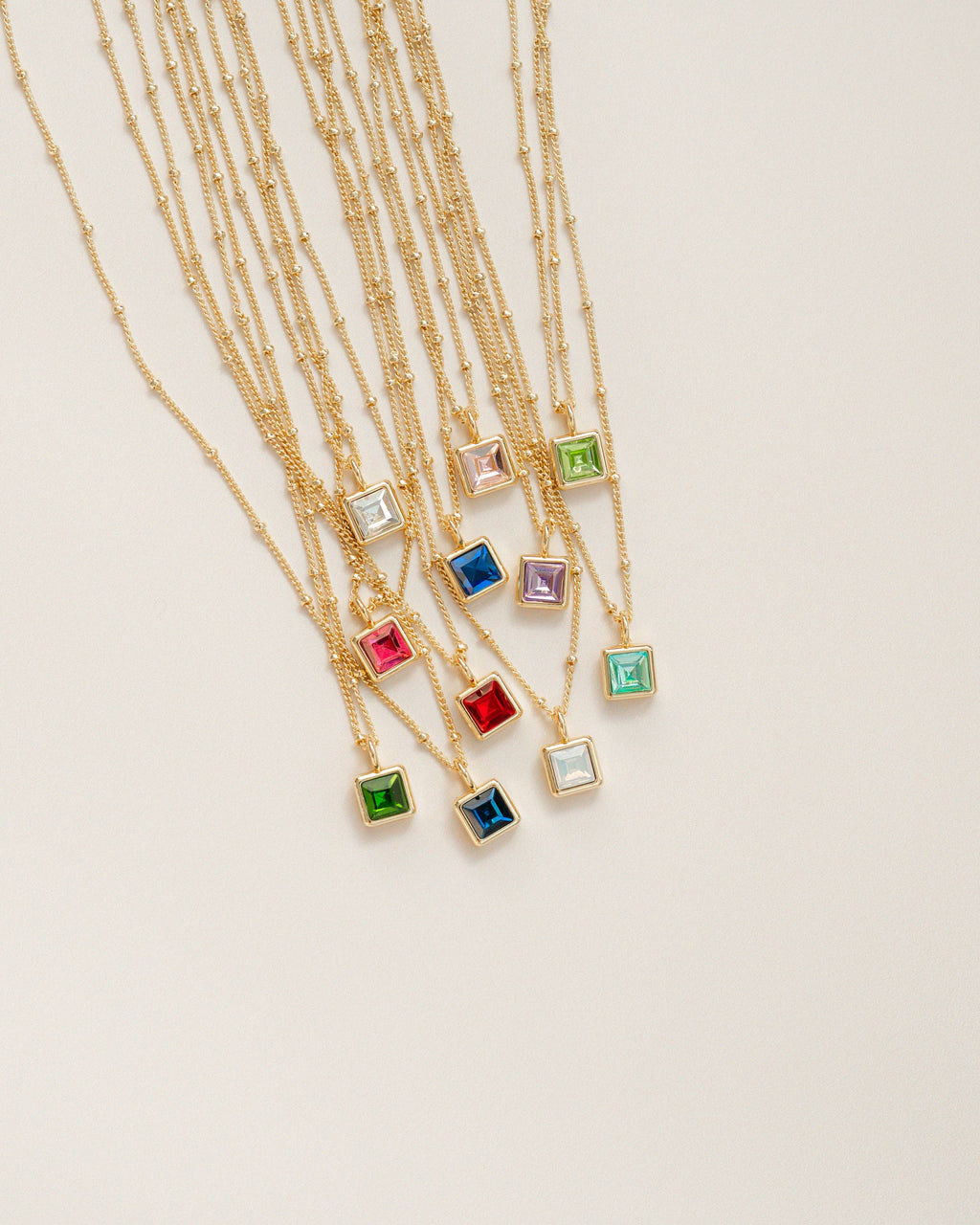 Birthstone Bottle Necklace - Gold - November/Topaz