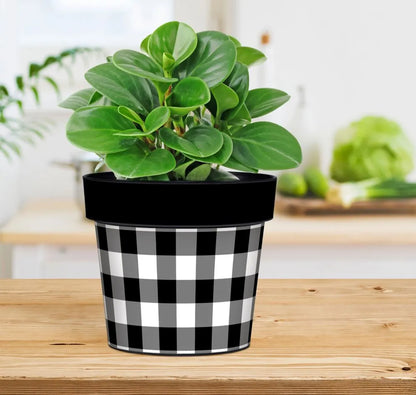 Black and White 6" Art Pot
