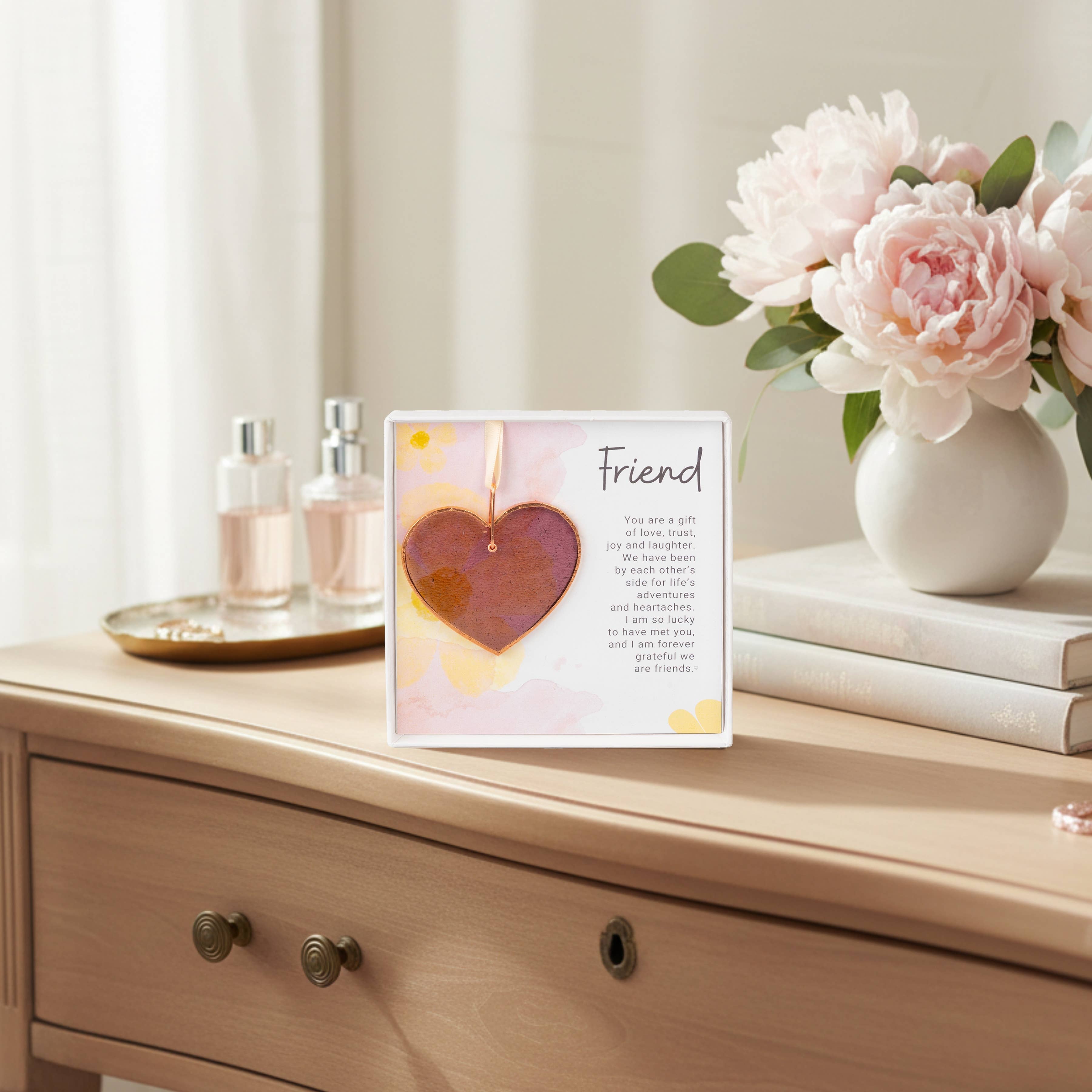 Friend Keepsake Gift – Handmade Stained Glass Heart