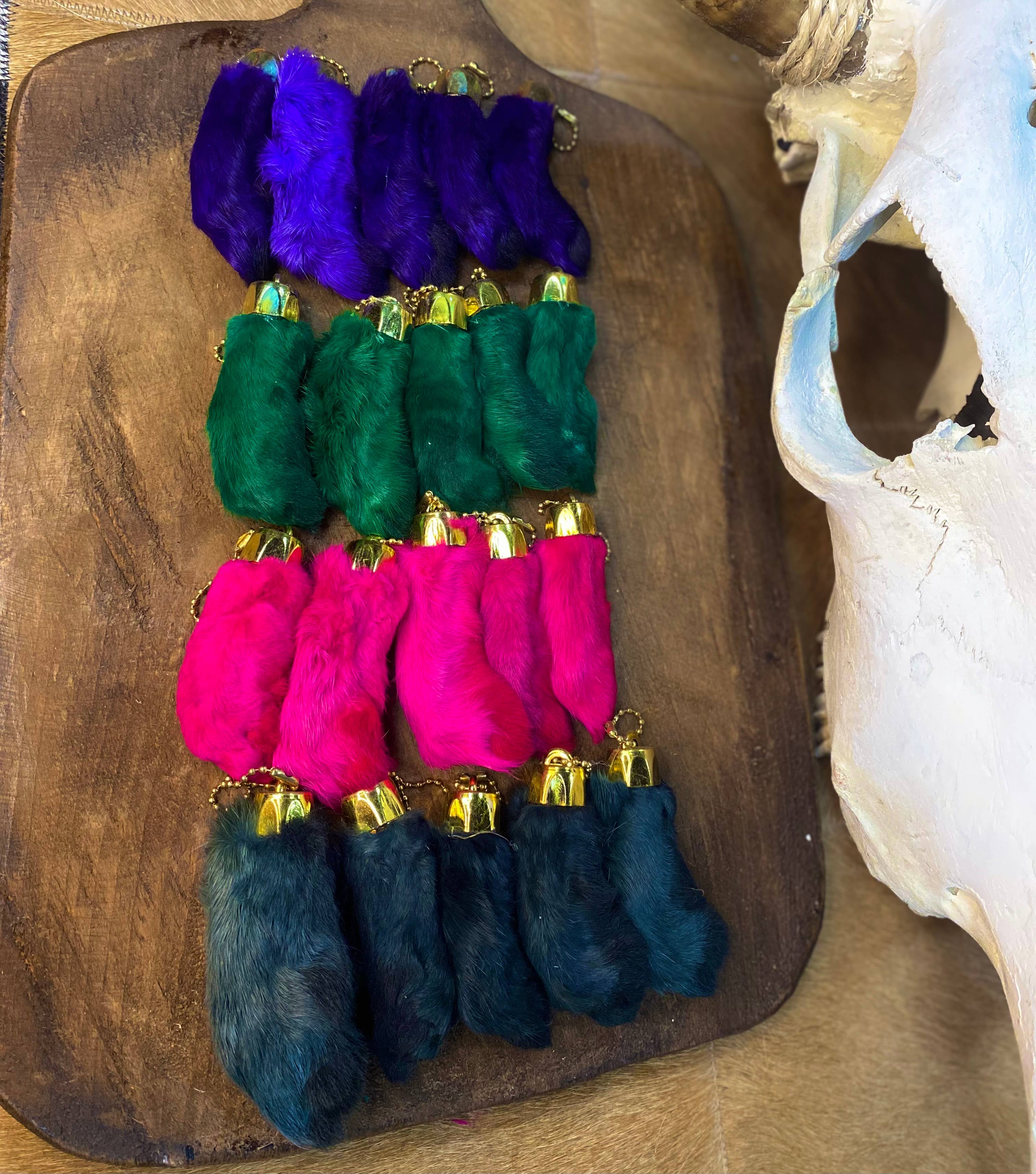 Natural Rabbit Lucky Foot- Multi Colors: Green