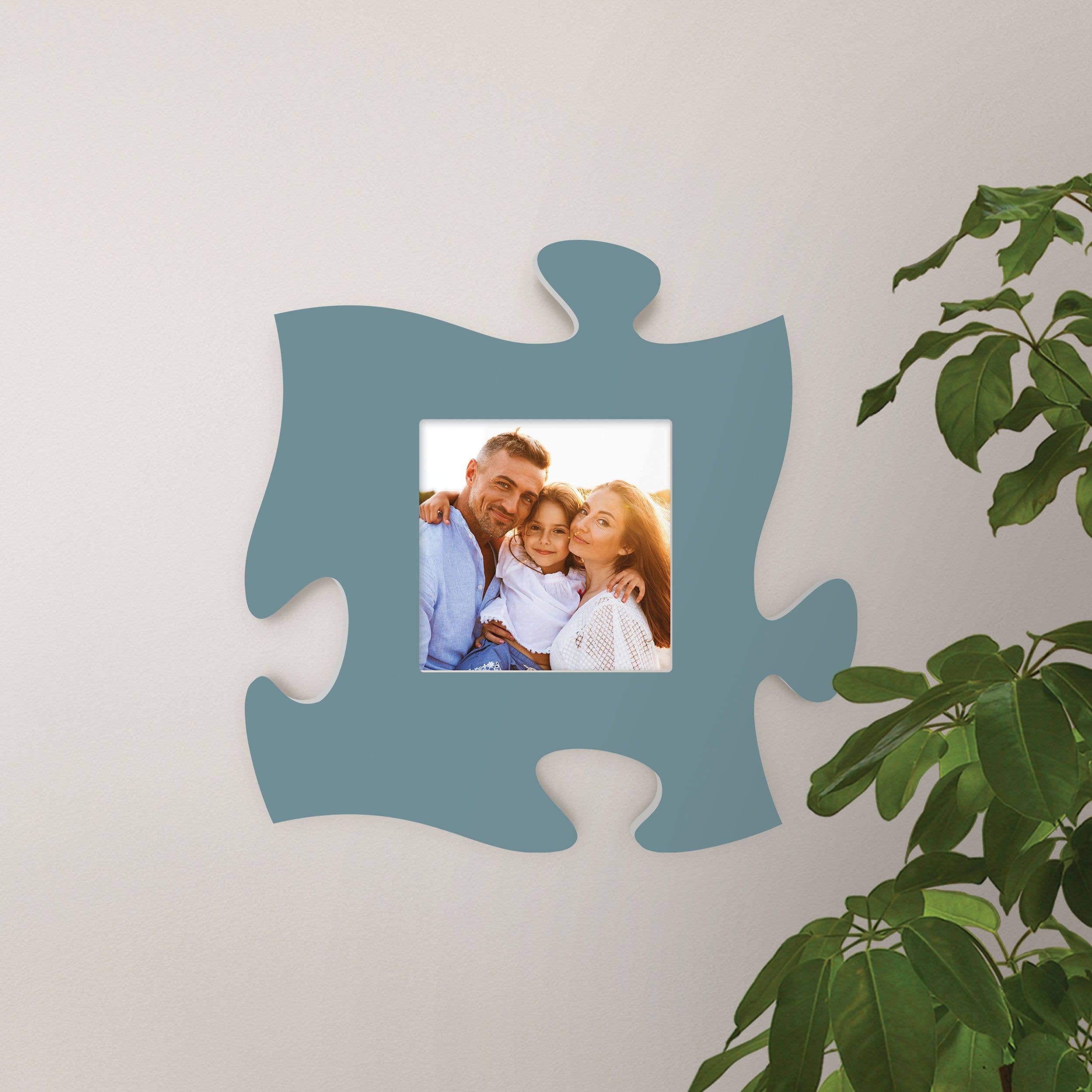 Blue Photo Frame Puzzle Piece