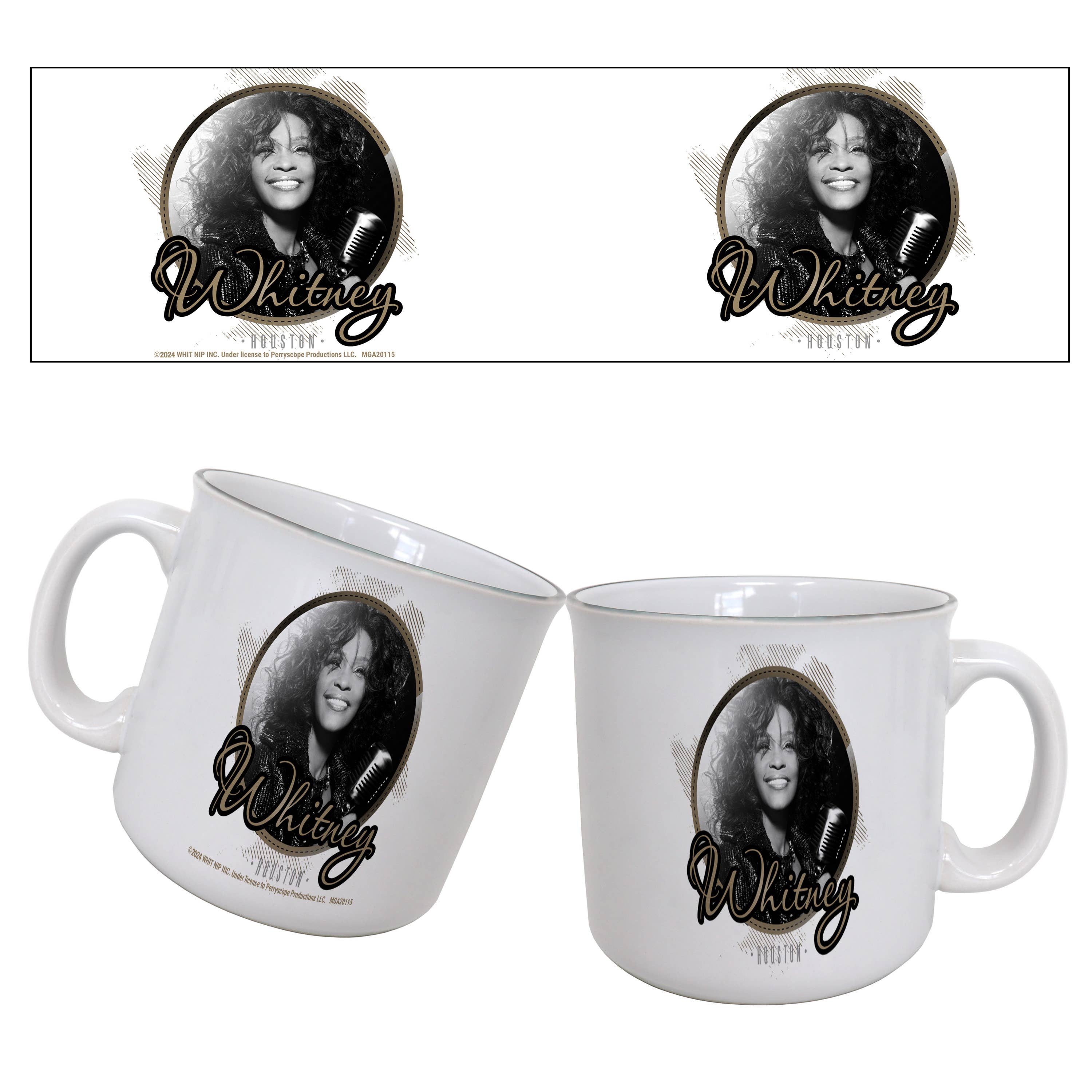 Whitney Houston - Microphone 20oz Camper Mug