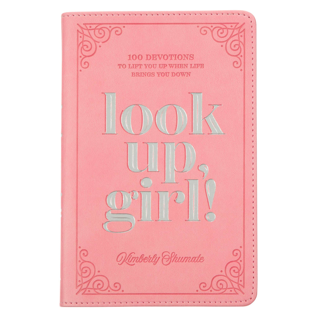 Look Up, Girl! Pink Faux Leather Devotional