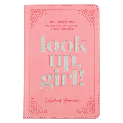 Look Up, Girl! Pink Faux Leather Devotional