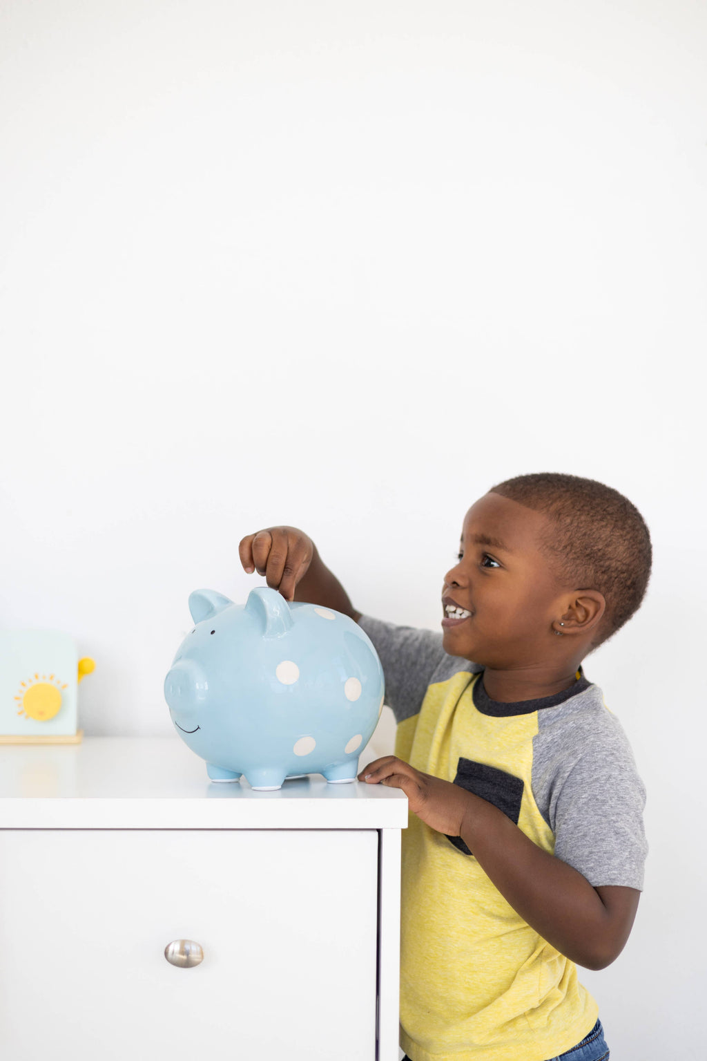 Polka Dot Piggy Bank: Blue