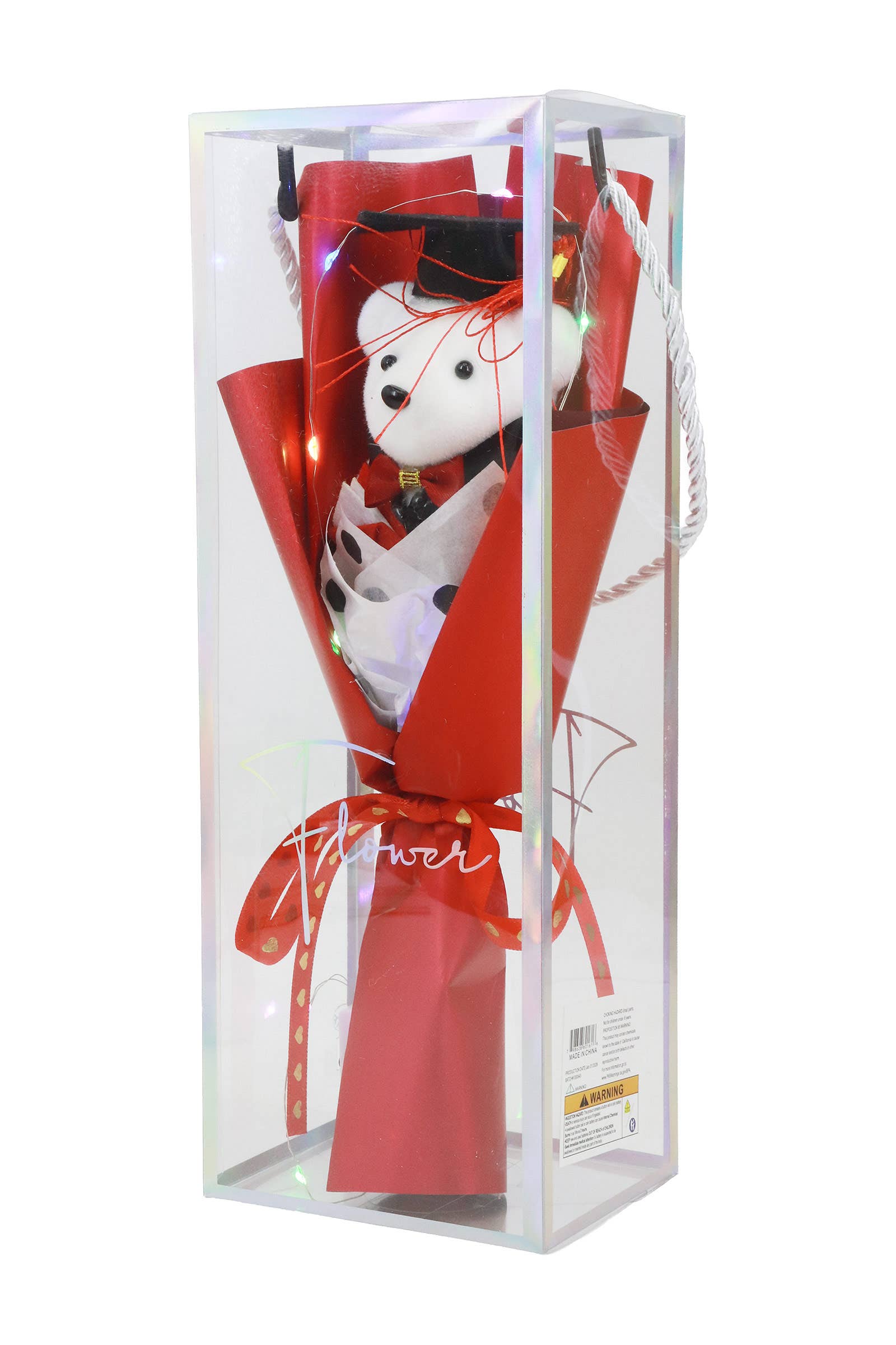 Graduation Regalia Teddy Bear Bouquet LED Gift Box