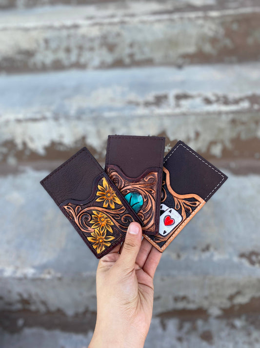 Daisy Leather Credit Card Wallet  