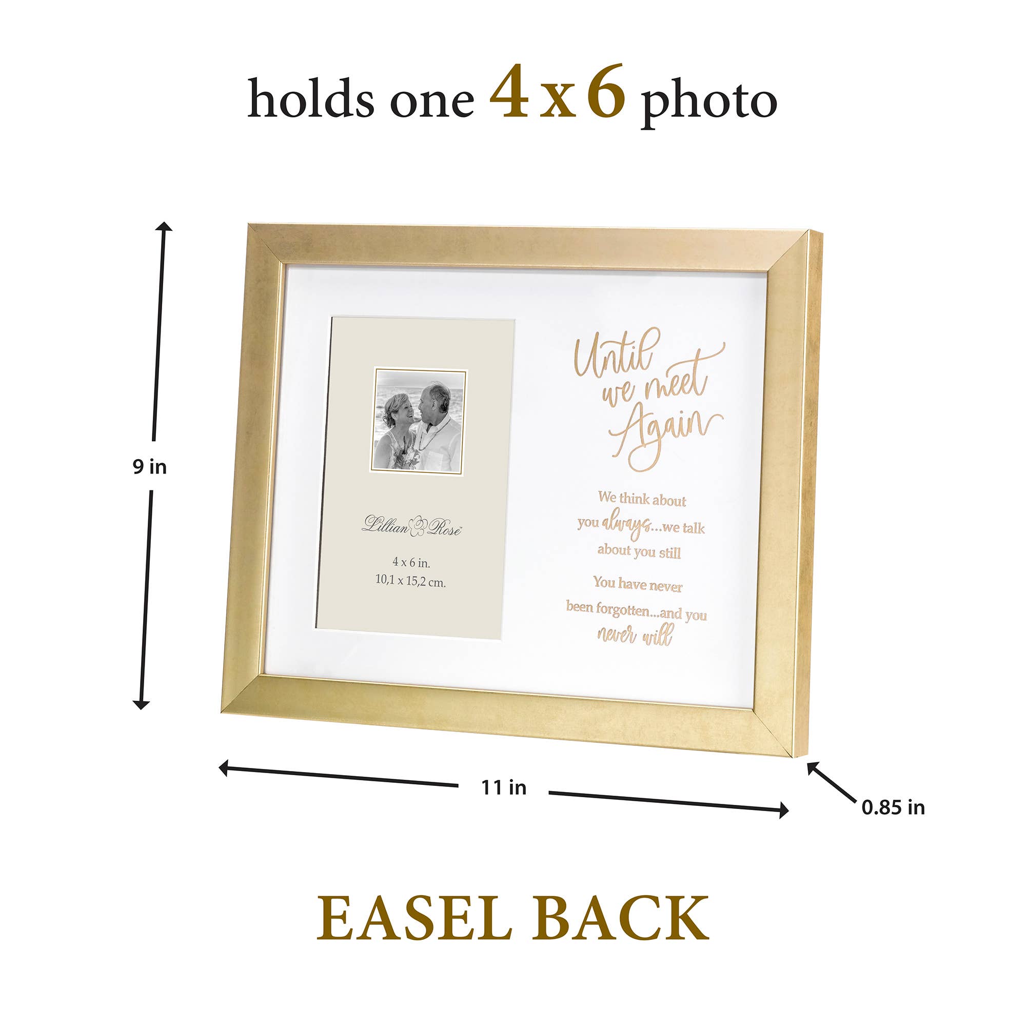 Memorial Gold Photo Frame with Sympathy Verse