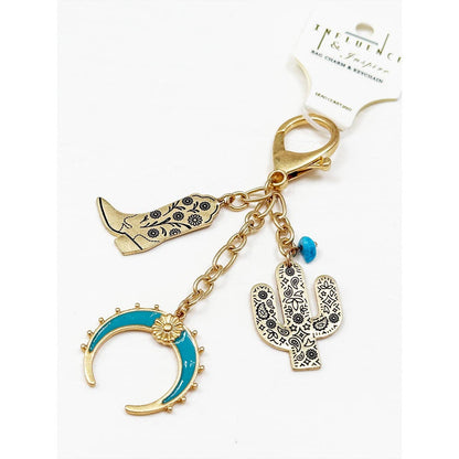 Western Style Metal Bag Charm and Key Chain
