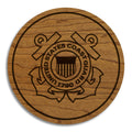United States Coast Guard Coaster  - Cherry Wood