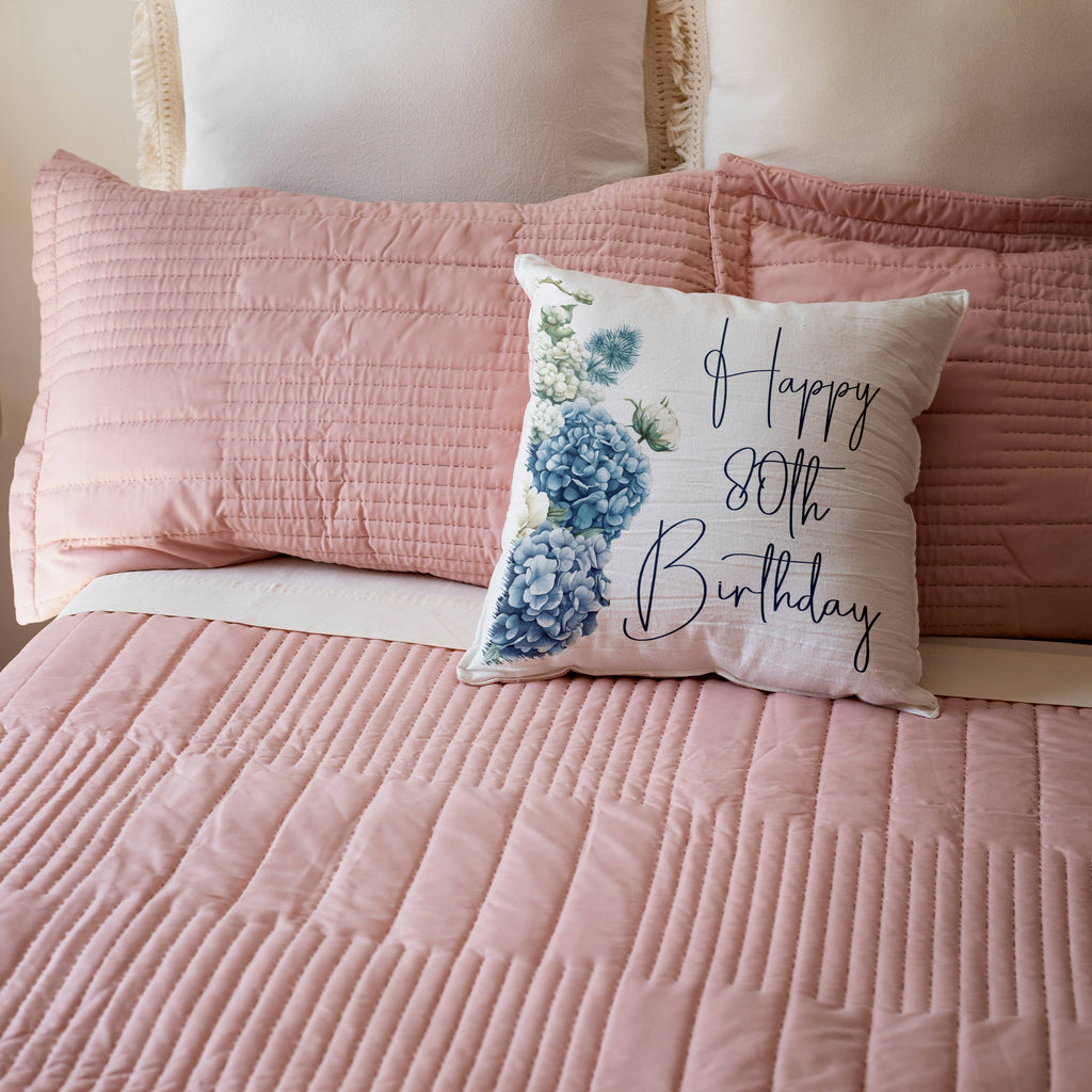 Happy 80th Birthday Pillowcase w/Pillow