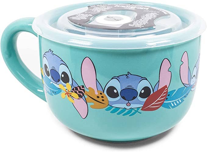 Lilo and Stitch Ceramic Soup Mug with Vented Lid