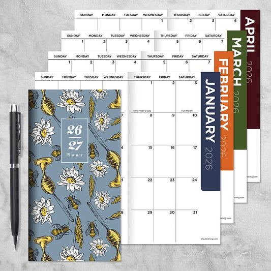 2026-2027 Honey Bees Small Monthly Pocket Planner