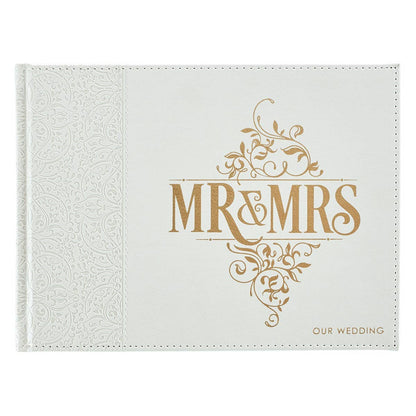 Guest Book White/Gold Mr. & Mrs. Our Wedding