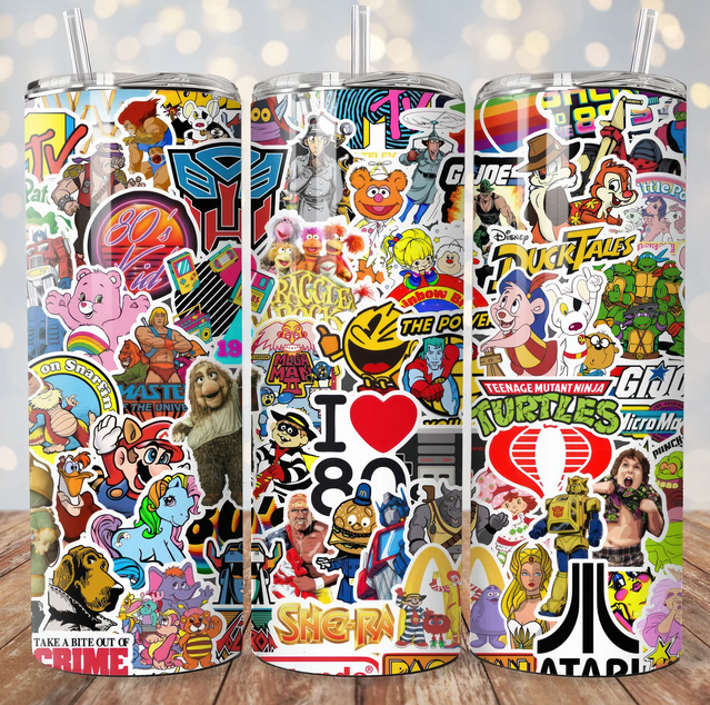 I love the 80s sticker 20oz tumbler