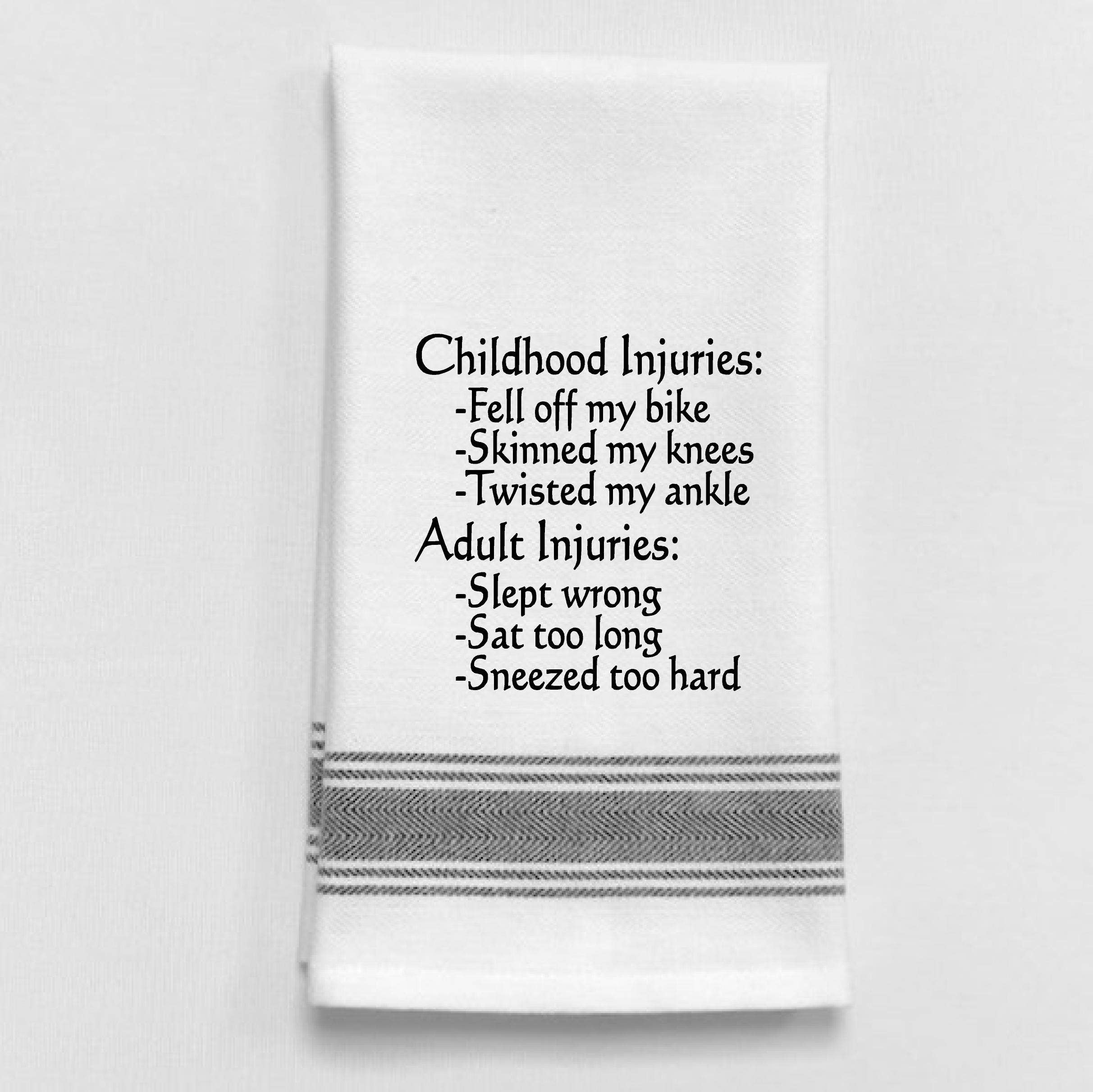 Childhood Injuries: Fell Off My Bike, Skinned My Knees...Towel