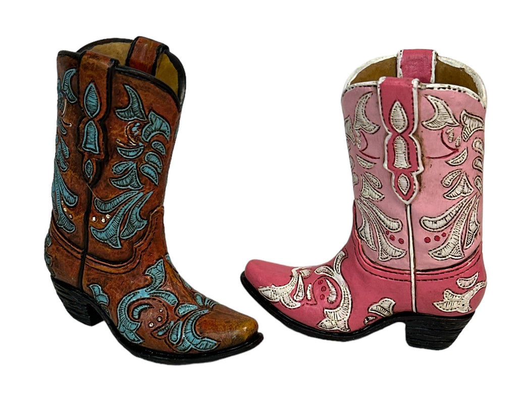 Western Rustic Cowboy Boot Freestanding Set