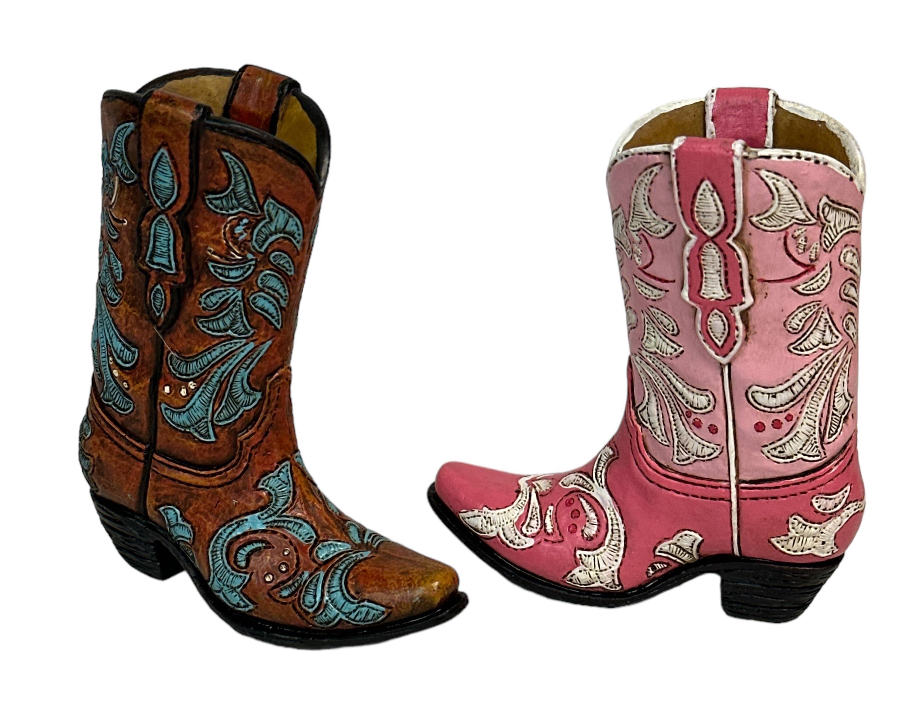 Western Rustic Cowboy Boot Freestanding Set