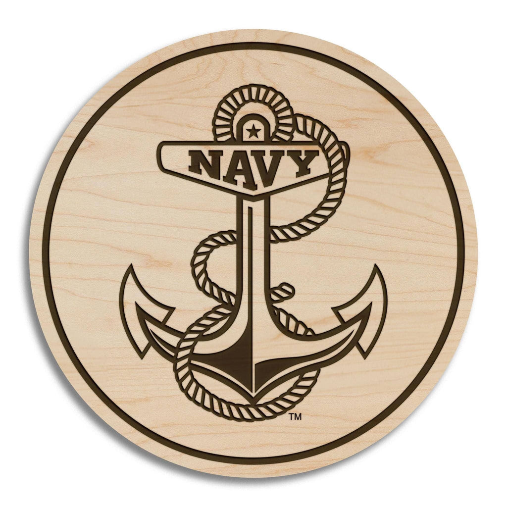 United States Naval Academy Anchor Coaster – Cherry Wood