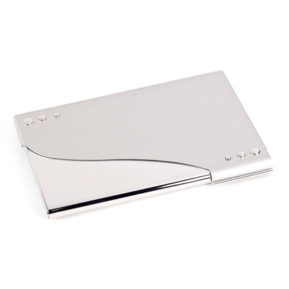 Silver Plated Business Card Case with Satin Trim