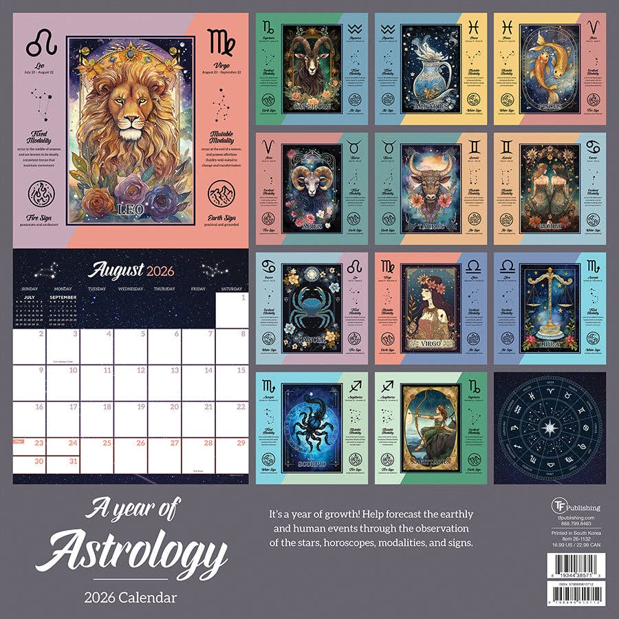 2026 Astrology Wall Calendar