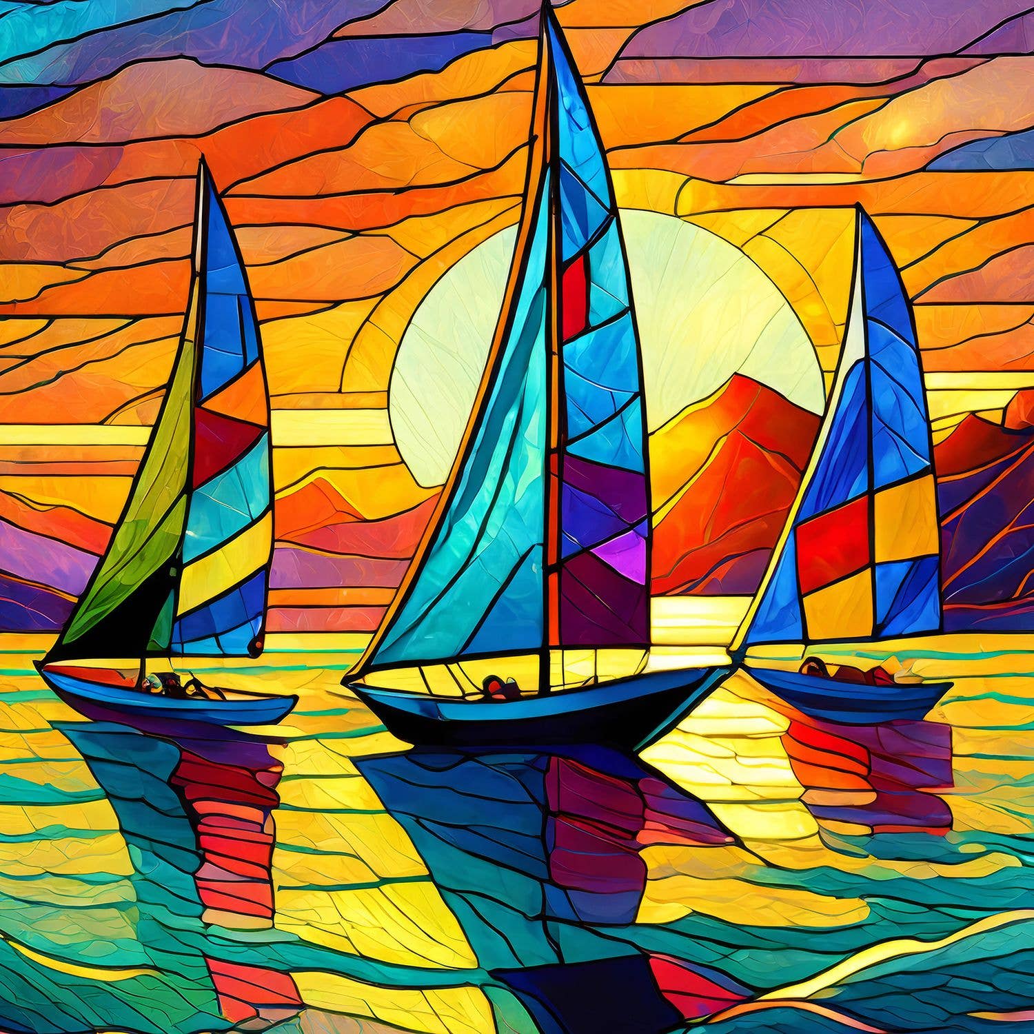 Sunset Sailing 500 Piece Jigsaw Puzzle