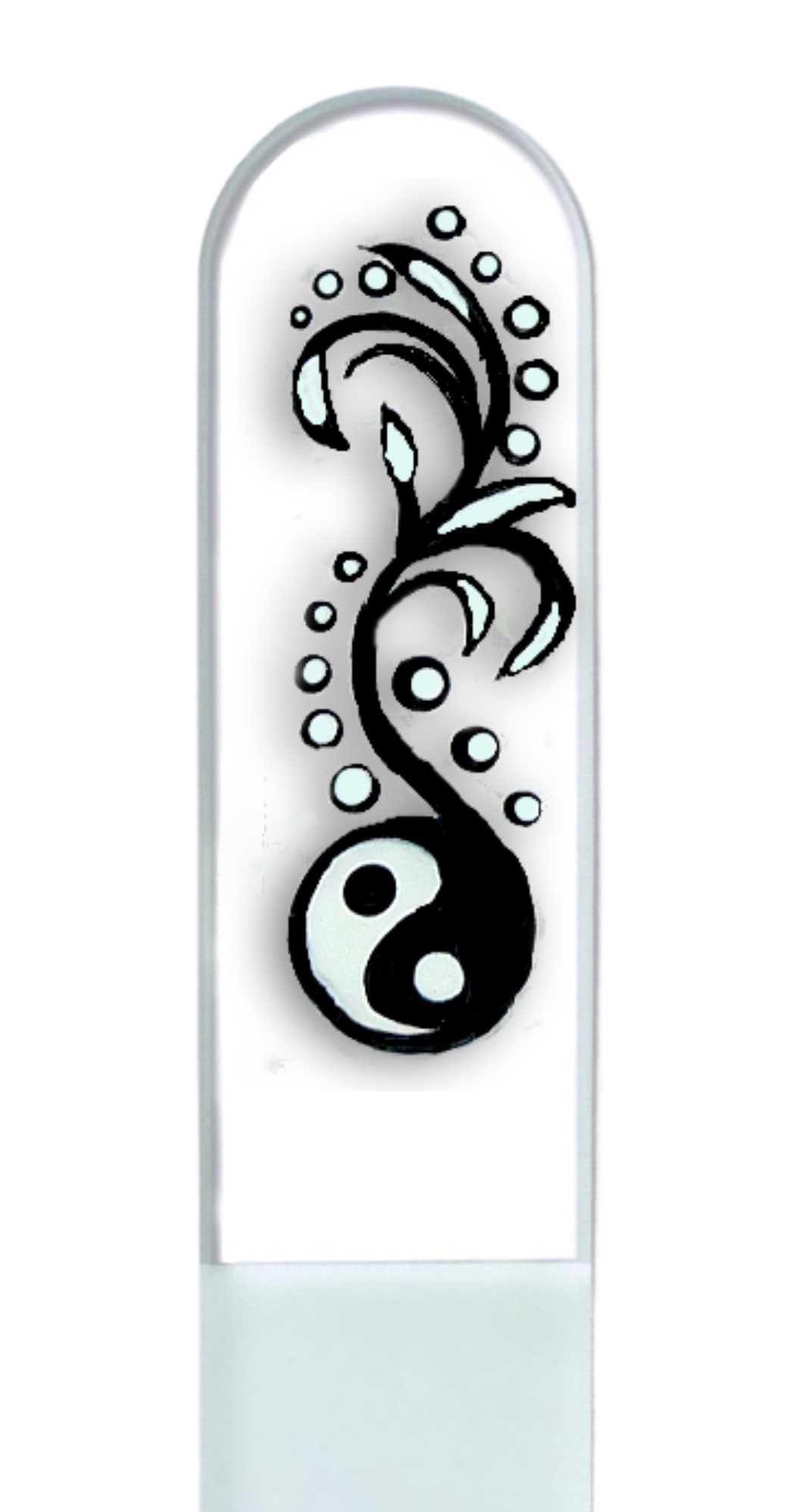 Yin Yang Chinese Balance Hand Painted Crystal Nail File: Small
